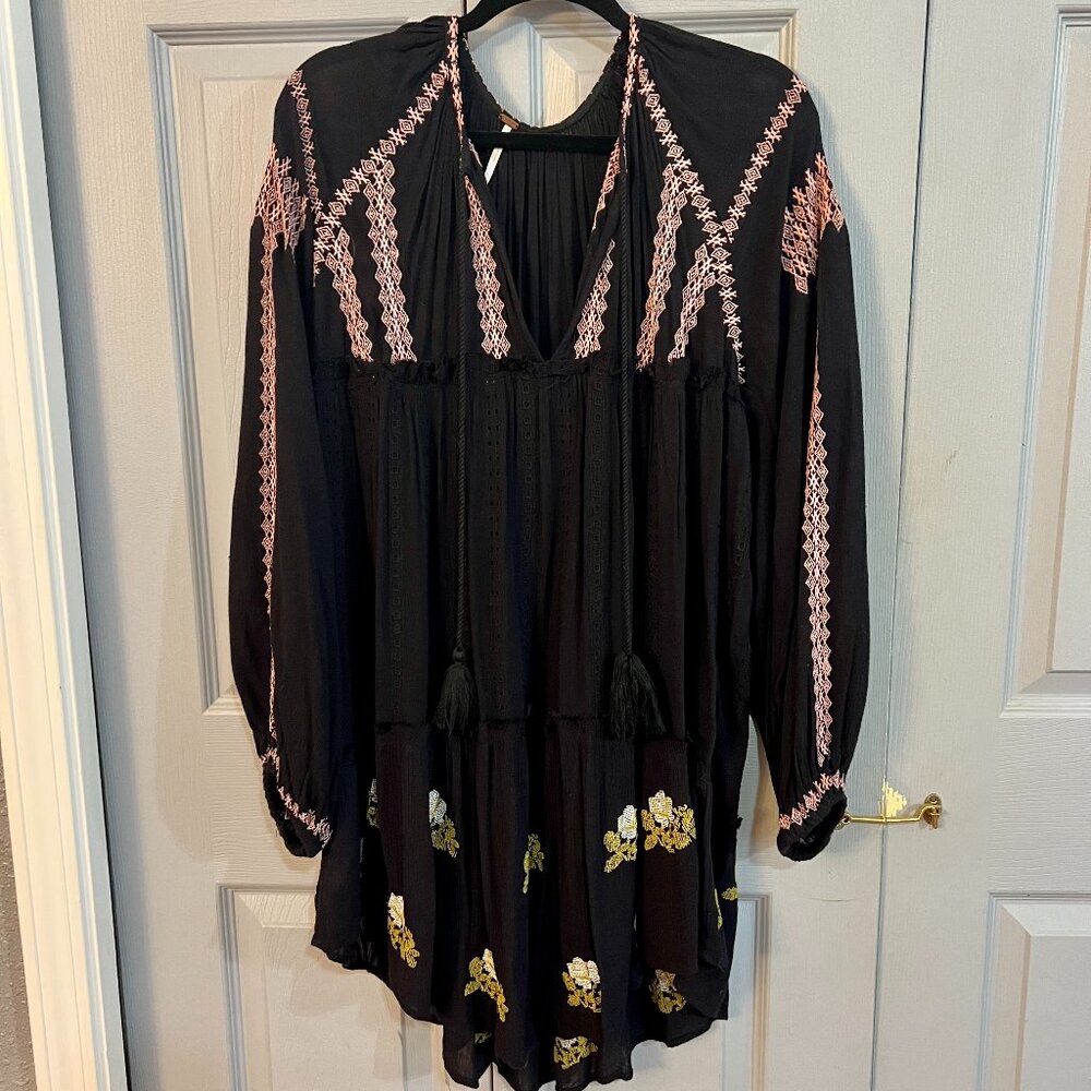 Free People Embroidered Lace Eyelet Tunic
